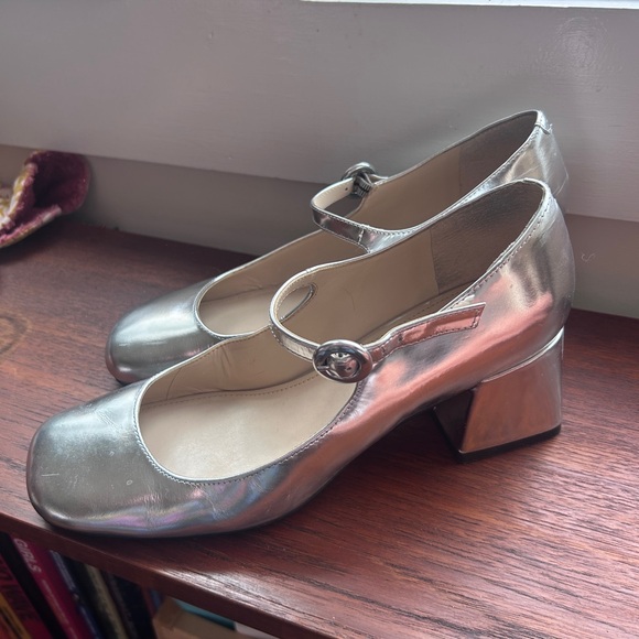Silver Mary Janes - Picture 2 of 4